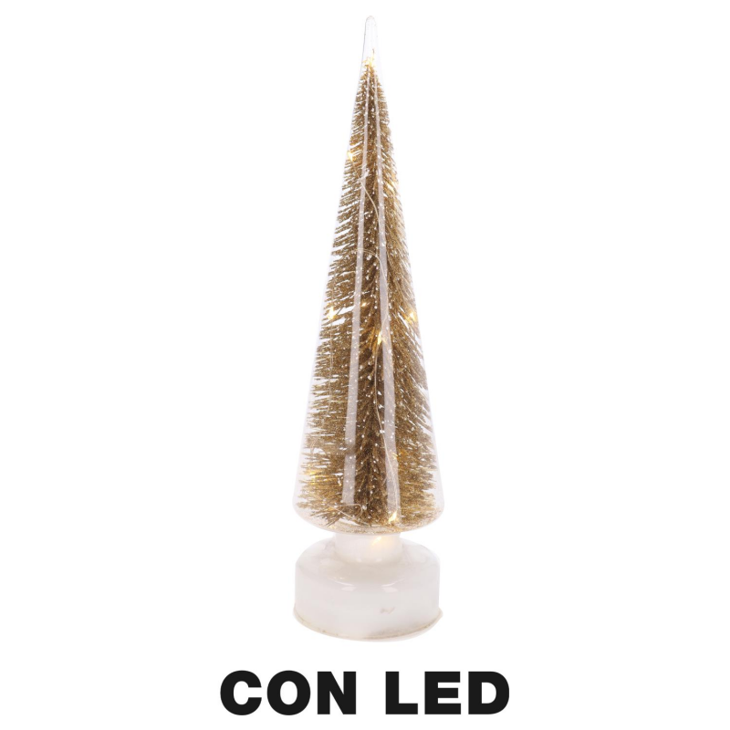 Albero led vetro oro cm ø10h35