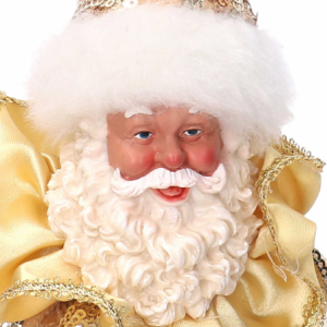 Zoom Addobbo Babbo Natale tessuto oro cm ø11h25