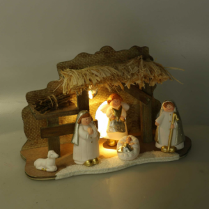 Presepe ceramica con led cm 24,5x9,5h14,5