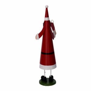 Babbo natale metallo rosso cm 7x7h33