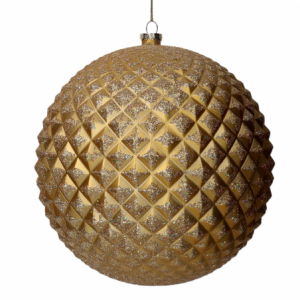 Sfera plastica con glitter oro opaco cm ø25h25