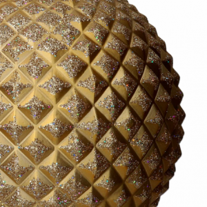 Zoom Sfera plastica con glitter oro opaco cm ø25h25