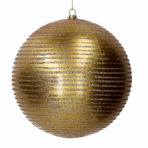 Sfera plastica glitter oro cm ø15h15