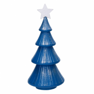 Albero legno argento e blu cm ø15h34,5