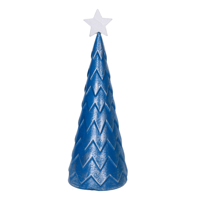 Albero legno argento e blu cm ø13,5h40