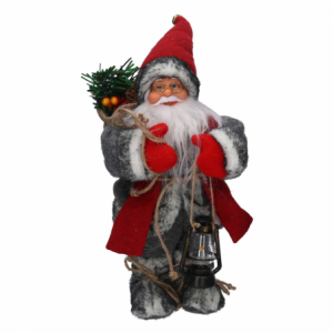 Babbo natale tessuto con musica e movimento rosso cm 15x9h30