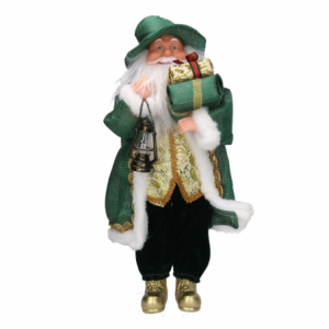 Babbo natale tessuto oro verde cm 20x10h45