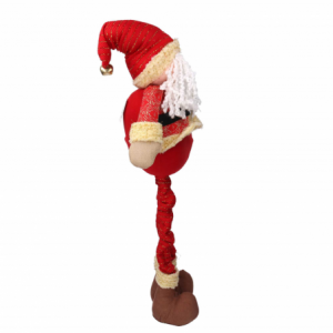 Babbo natale tessuto rosso con gambe telescopiche cm 32x12h58/88