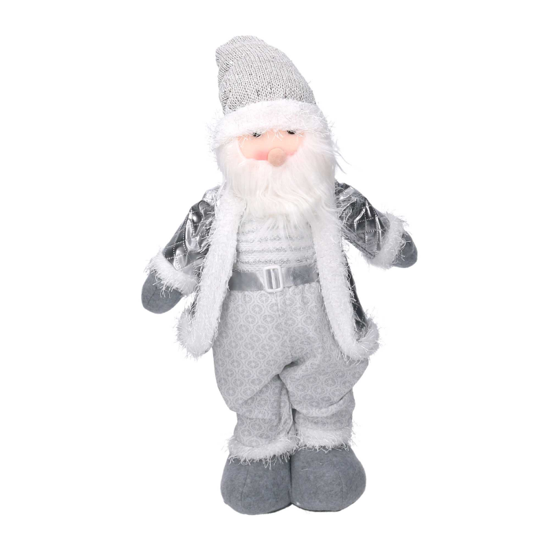 Babbo natale tessuto bianco grigio cm 29x10h48