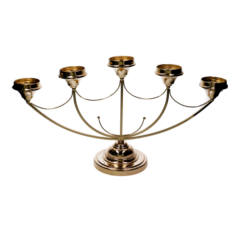 Portacandele candelabro metallo oro cm 75x20h50