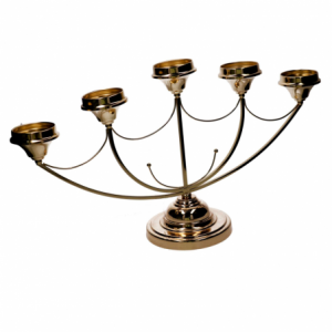 Zoom Portacandele candelabro metallo oro cm 75x20h50