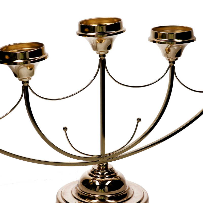 Portacandele candelabro metallo oro cm 75x20h50