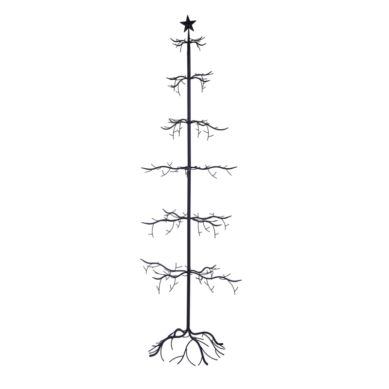 Albero di natale metallo nero cm 73x73h200