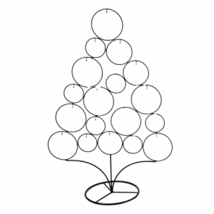 Albero di natale metallo nero cm 63,5x28h95,5