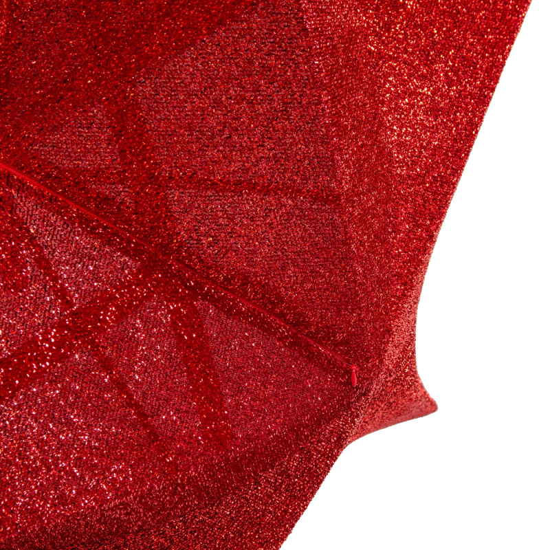 Stella pieghevole tessuto effetto glitter rosso cm 135x0x135