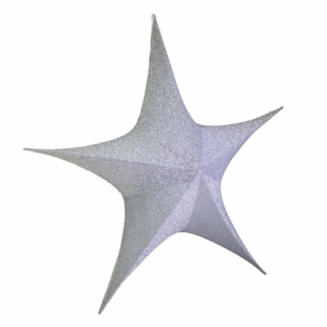 Zoom Stella pieghevole tessuto effetto glitter argento cm 135x0x135