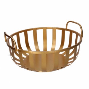 Cesta metallo 1-2 oro tondo cm 42,5x41h19,5