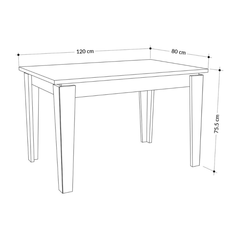 Tavolo allungabile Megaron bianco 120x80 cm