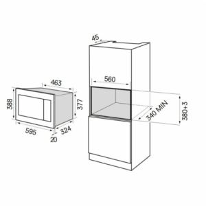 Zoom Forno a microonde MKMW3820PRXS da incasso acciaio inox 20 LT Maste Kitchen