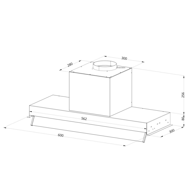 Cappa sottopensile Samet Kripto60 inox classe D