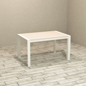 Tavolo rettangolare allungabile Golia 130x80 struttura bianco e piano rovere sbiancato