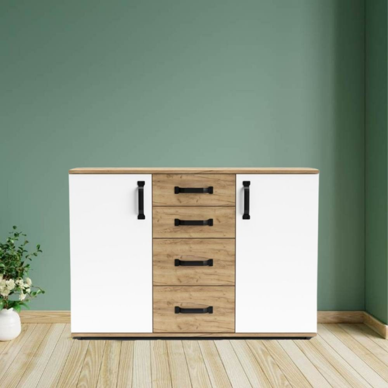 Credenza Mosso MO3 colore rovere e bianco