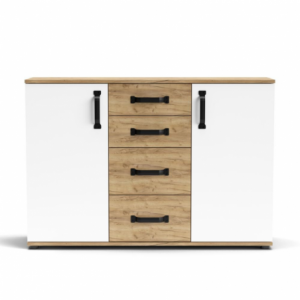 Zoom Credenza Mosso MO3 colore rovere e bianco