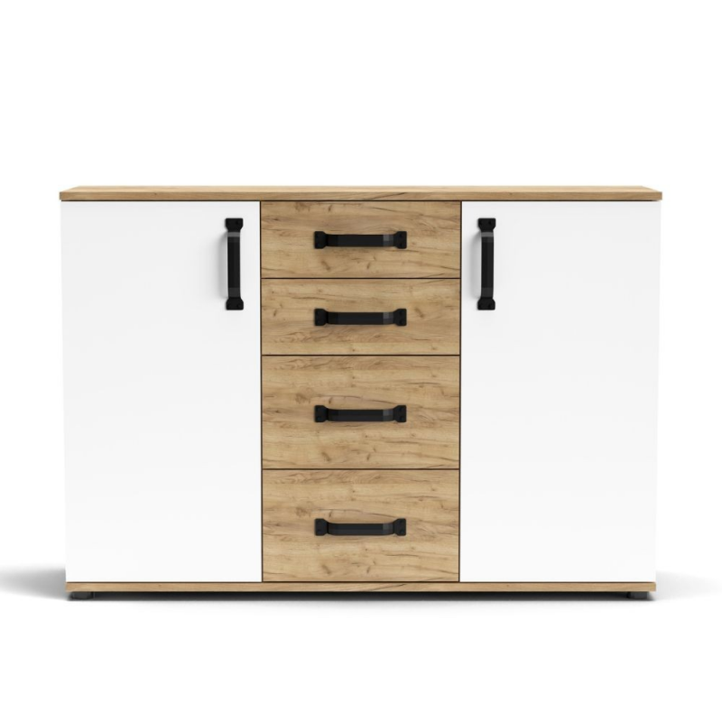 Credenza Mosso MO3 colore rovere e bianco