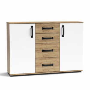 Credenza Mosso MO3 colore rovere e bianco