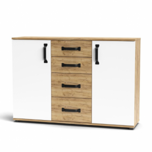 Credenza Mosso MO3 colore rovere e bianco