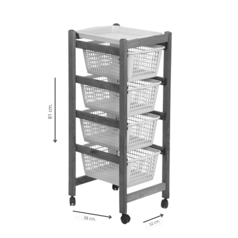 Carrello portafrutta Jolly Eco ciliegio