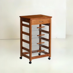 Carrello Vesuvio con cassetto senza base con piano in legno rovere