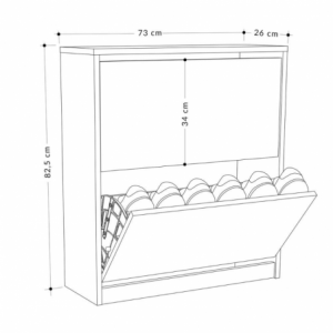 Scarpiera SHC520 due ante a ribalta light mocha