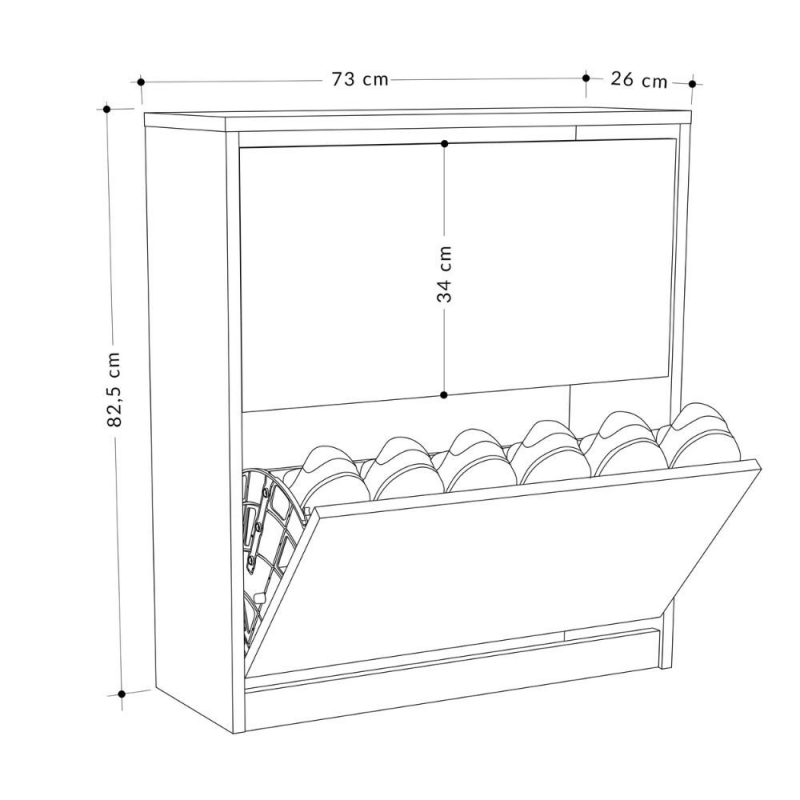 Scarpiera SHC520 due ante a ribalta light mocha