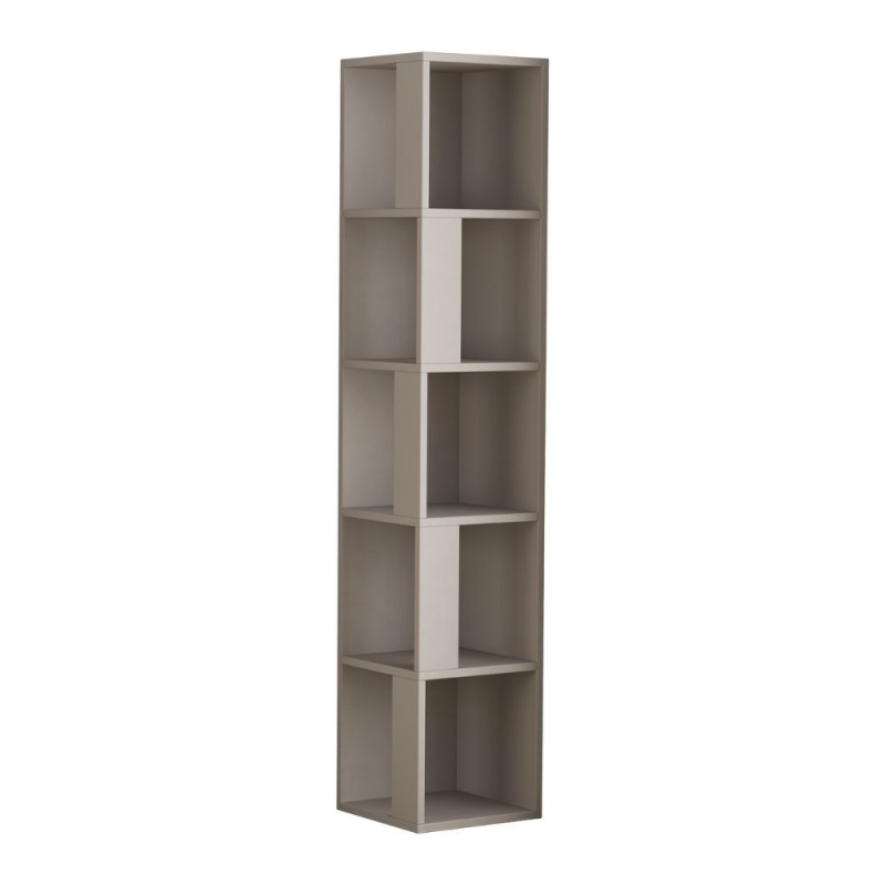 Libreria angolare Piano light mocha 5 ripiani 31,4x31,4x158,9 cm.