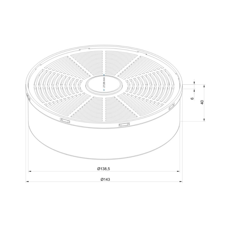 Filtro carbone per cappa Kripto 60-90 kit da due pezzi