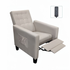 Poltrona Malea recliner 4 punti massaggianti in tessuto beige