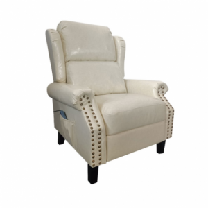 Zoom Poltrona Wing recliner 6 punti massaggianti in ecopelle colore beige