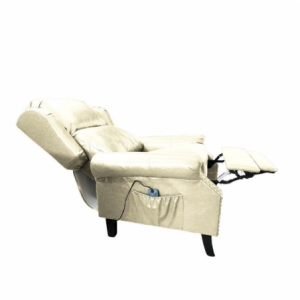 Poltrona Wing recliner 6 punti massaggianti in ecopelle colore beige