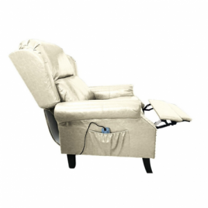 Poltrona Wing recliner 6 punti massaggianti in ecopelle colore beige