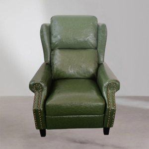 Poltrona Wing recliner 6 punti massaggianti in ecopelle colore verde