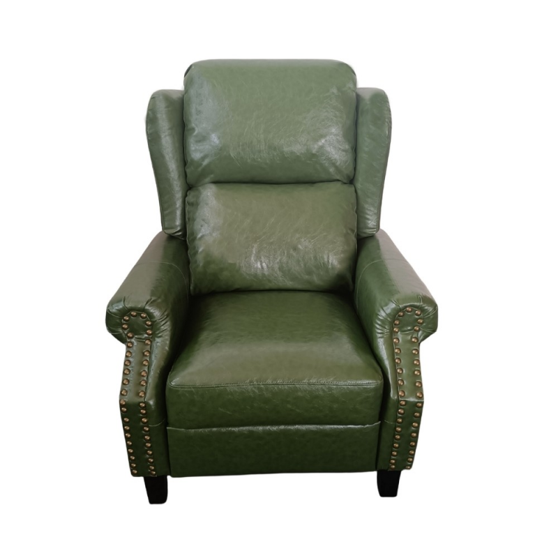 Poltrona Wing recliner 6 punti massaggianti in ecopelle colore verde