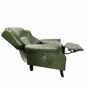 Poltrona Wing recliner 6 punti massaggianti in ecopelle colore verde