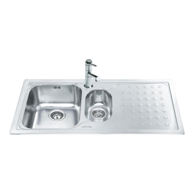 Lavello Smeg LV100D3 1 vasca + 1/2 con gocciolatoio destro 100x50 cm inox