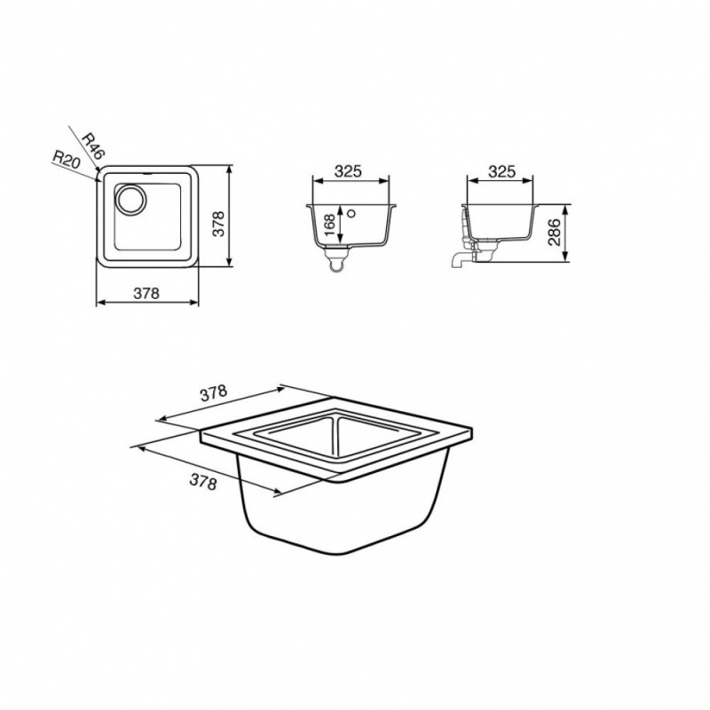 Vasca sottotop Smeg VST38AL 38x38 cm alluminio