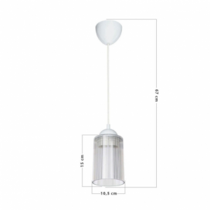 Lampada da soffitto Optical ASZ1025 con paralume in plastica trasparente