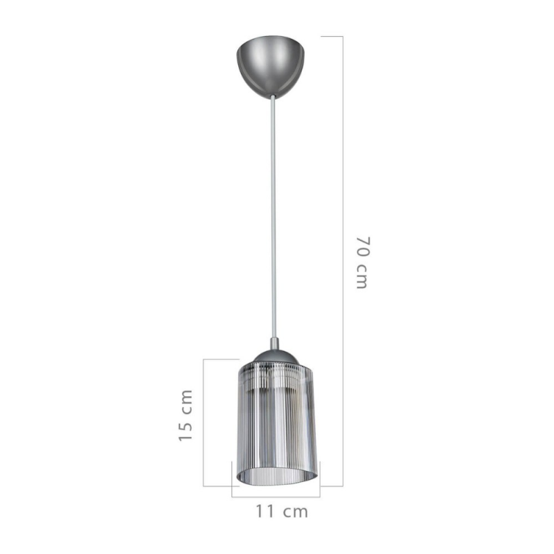 Lampada da soffitto Optical MDL3871 con paralume triangolo in plastica fumè