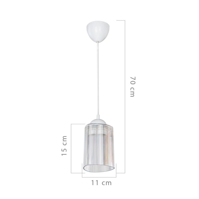 Lampada da soffitto Optical MDL4125 con paralume triangolo in plastica trasparente