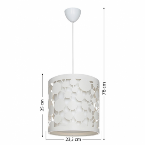 Lampada da soffitto Summer ASZ1178 con intagli colore bianco