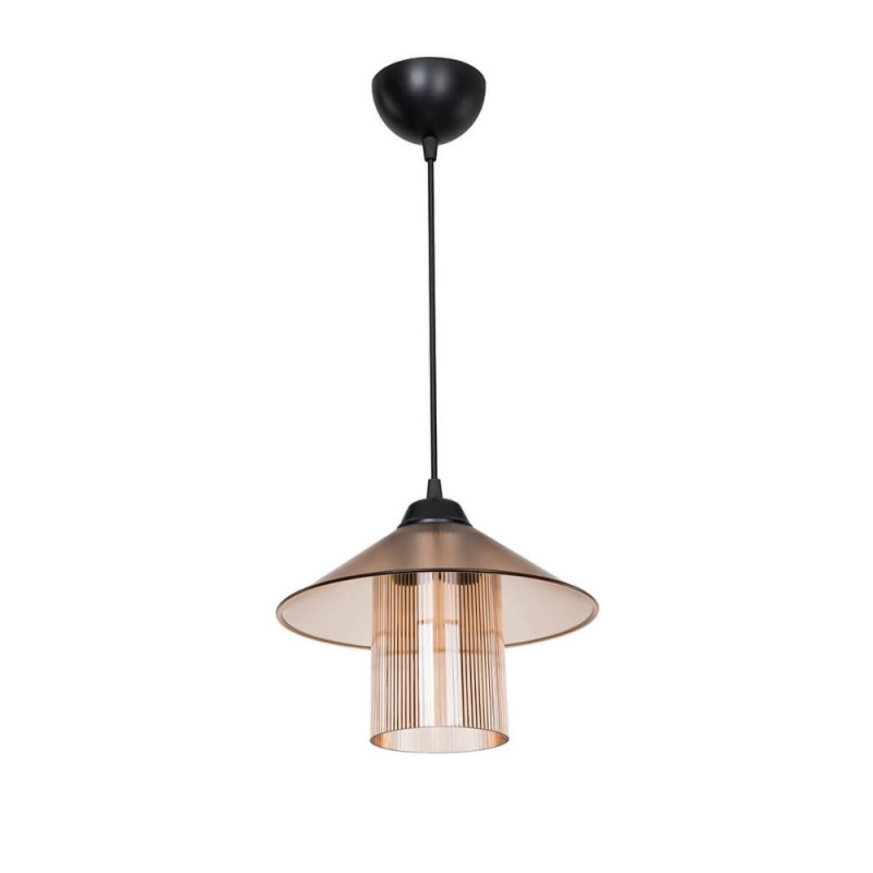 Lampada da soffitto Inka ASZ1464 con paralume in plastica ambrata